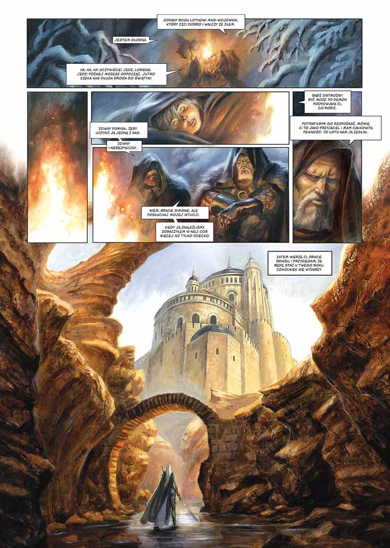 Strona z komiksu Katedra Otchłani tom 1 Ewangelia z Ariathii / Gildia asasynów wydanego przez Wydawnictwo Lost In Time.