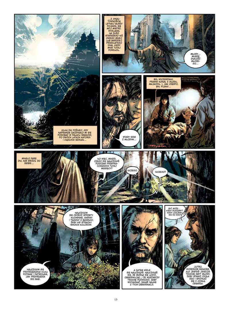 Strona z komiksu Droga miecza tom 2: Żar nauki wydanego przez wydawnictwo Lost In Time.