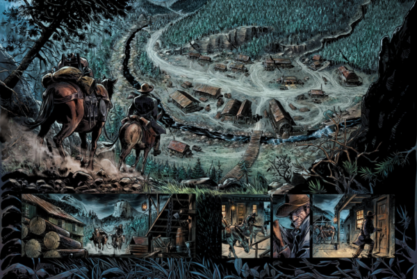 Strona z komiksu Legendy Zachodu, wydanego przez wydawnictwo Lost In Time.