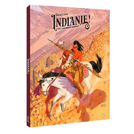 Okładka 3D komiksu Indianie! Czarny cień białego człowieka. Scenariusz napisał Tiburce Oger. Wydany przez Lost In Time.