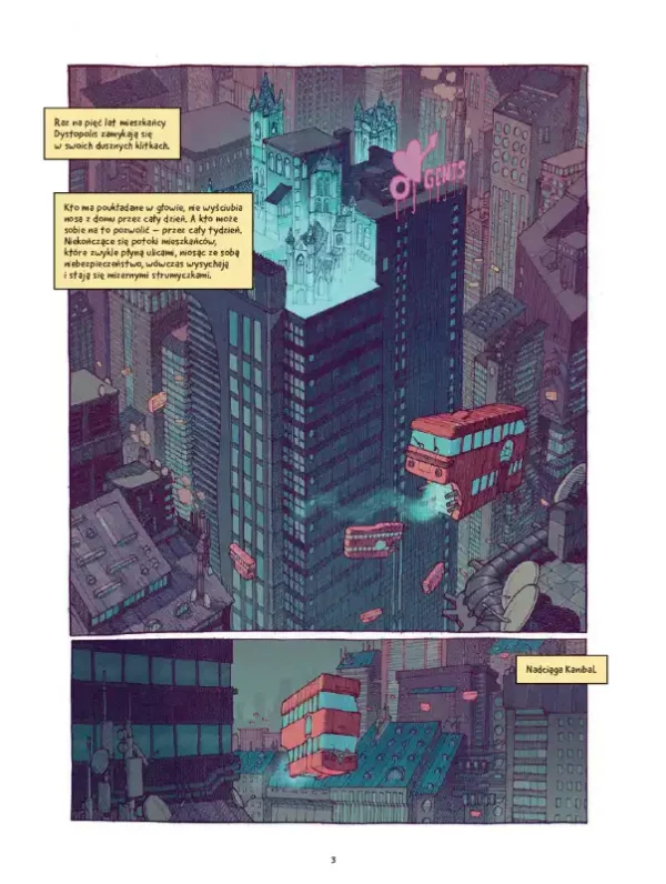 Przykładowa strona z komiksu Dystopolis.