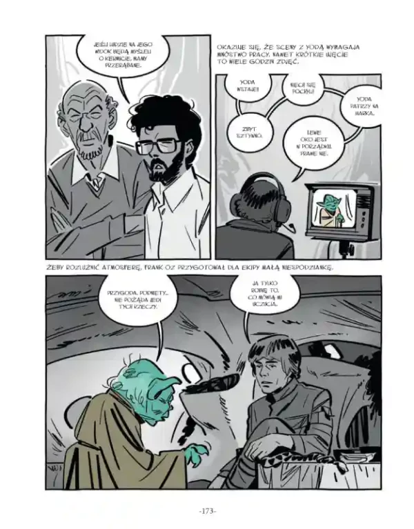 Przykładowa strona z komiksu Wojny Lucasa. Epizod II.