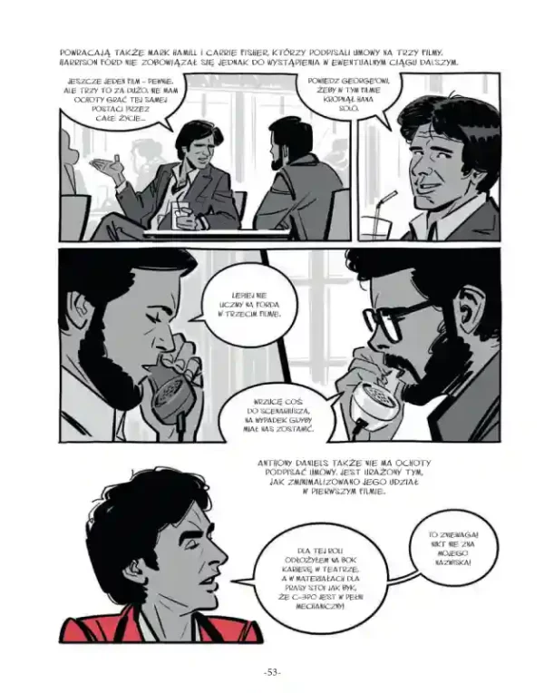 Przykładowa strona z komiksu Wojny Lucasa. Epizod II.