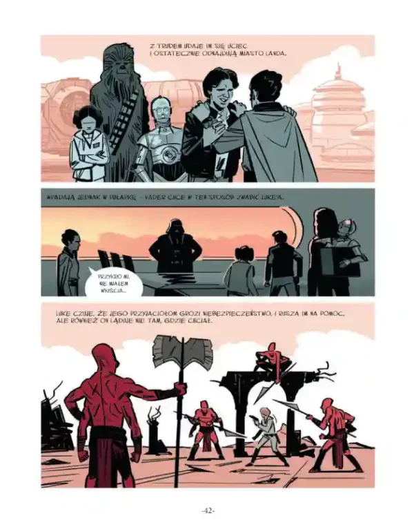 Przykładowa strona z komiksu Wojny Lucasa. Epizod II.