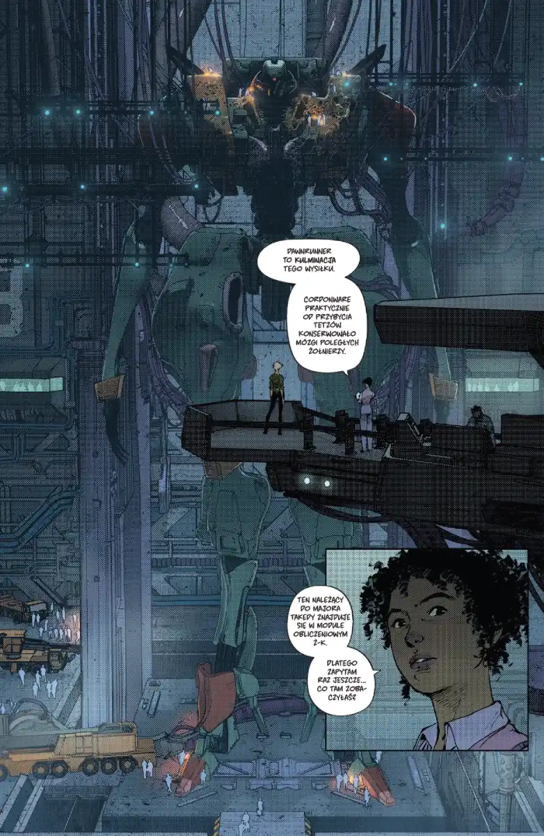 Przykładowa strona z komiksu Dawnrunner.