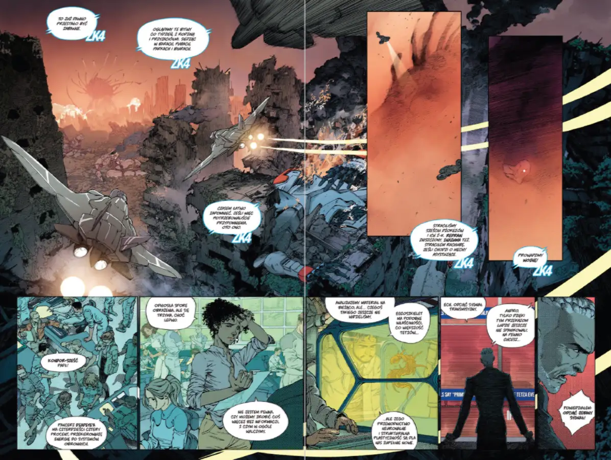 Przykładowa strona z komiksu Dawnrunner.