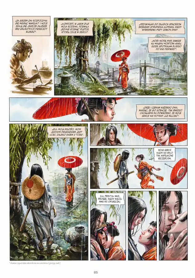 Przykładowa strona z komiksu Maska Fudo.