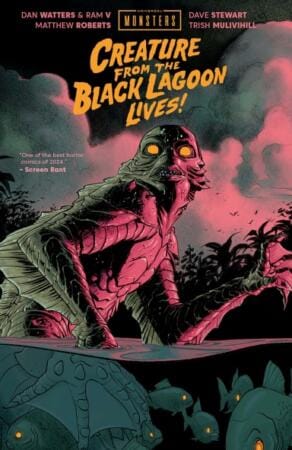 Orygnalna okłądka komiksu Universal Monsters: Creature From The Black Lagoon Lives! Ram V, Dan Watters, Matthew Roberts, Dave Stewart, Trish Mulivihill. Zapowiedź Lost In Time.