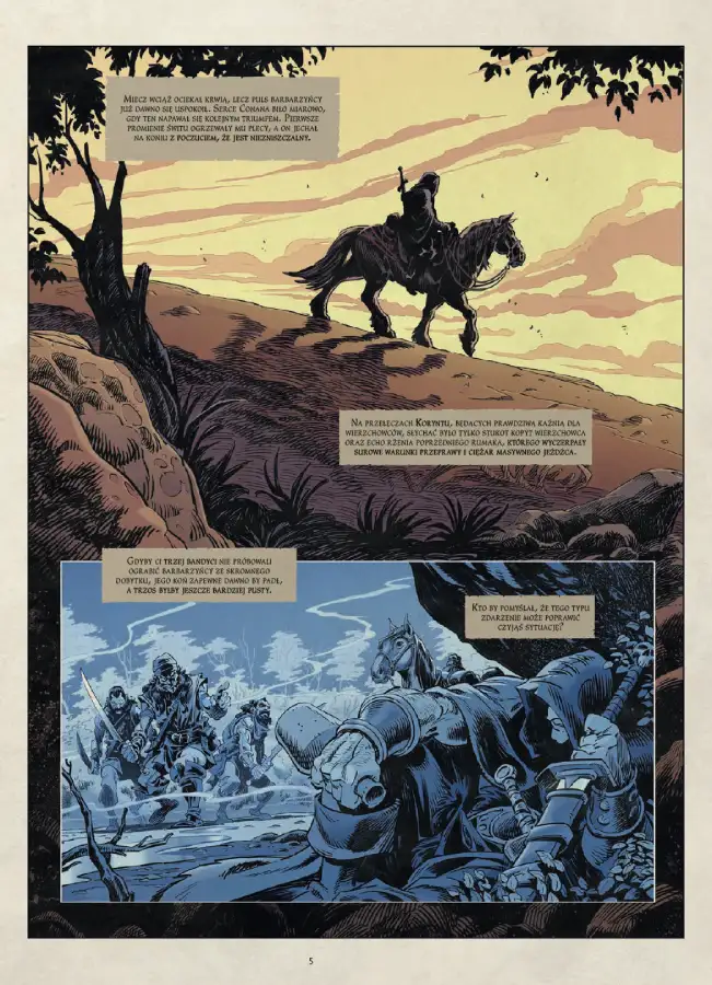 Przykładowa strona z komiksu Bestia z Północy. Wydawnictwo Lost In Time.