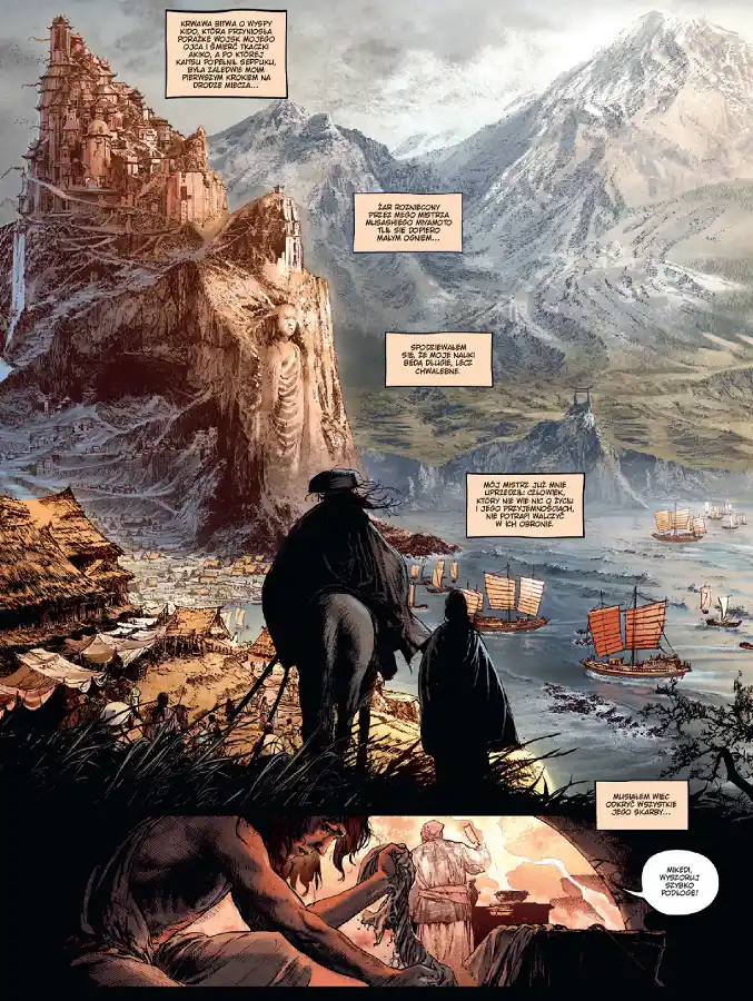 Przykładowa strona z komiksu Droga Miecza. Wydanie zbiorcze. Wydawnictwo Lost In Time.