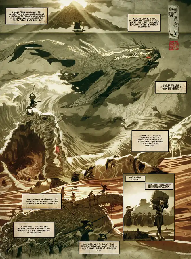 Przykładowa strona z komiksu Droga Miecza. Wydanie zbiorcze. Wydawnictwo Lost In Time.