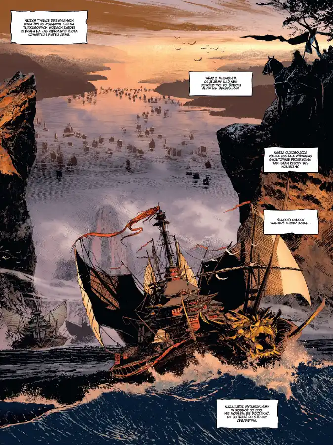 Przykładowa strona z komiksu Droga Miecza. Wydanie zbiorcze. Wydawnictwo Lost In Time.