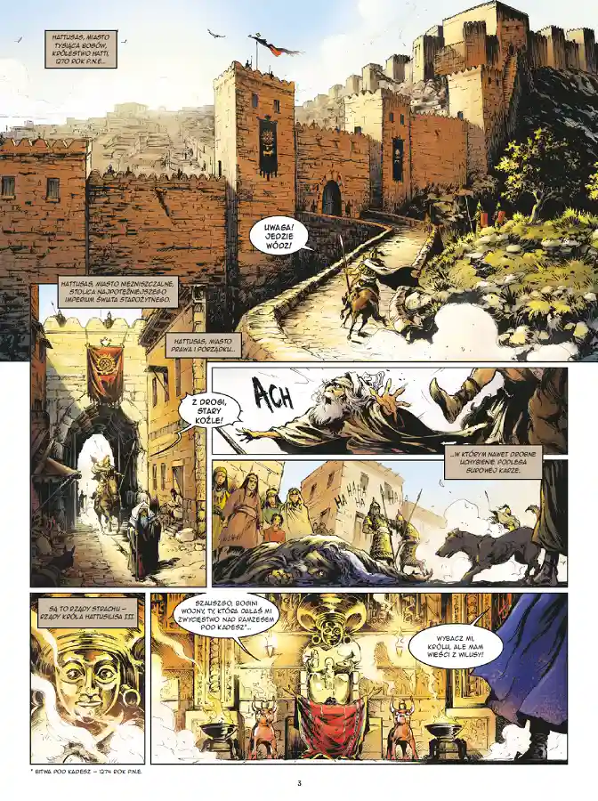 Przykładowa strona z komiksu Wilusa. Ostatnie godziny Troi.