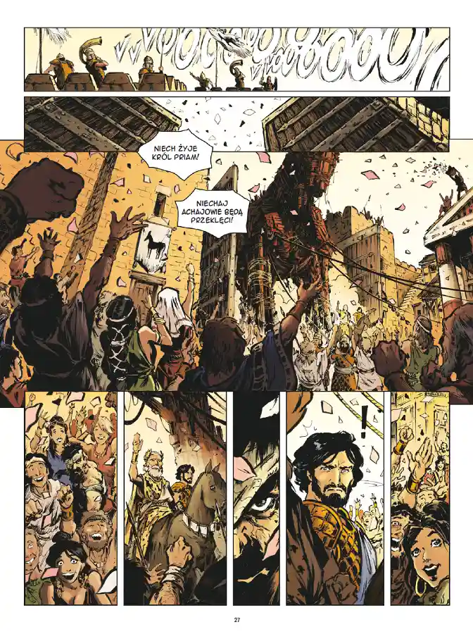 Przykładowa strona z komiksu Wilusa. Ostatnie godziny Troi.