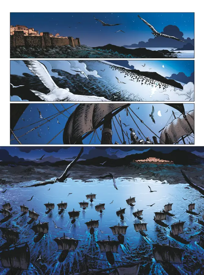 Przykładowa strona z komiksu Wilusa. Ostatnie godziny Troi.
