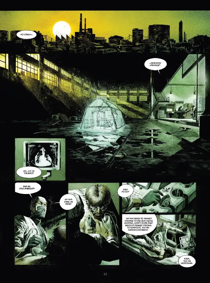 Przykładowa strona z komiksu Przysięga Hipokratesa. Wydawnictwo Lost In Time.