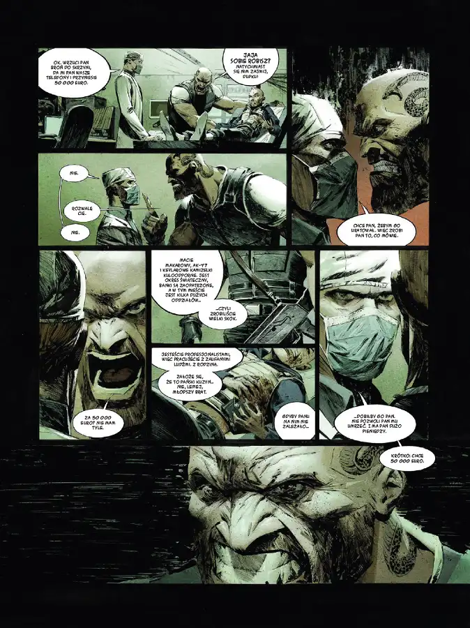 Przykładowa strona z komiksu Przysięga Hipokratesa. Wydawnictwo Lost In Time.