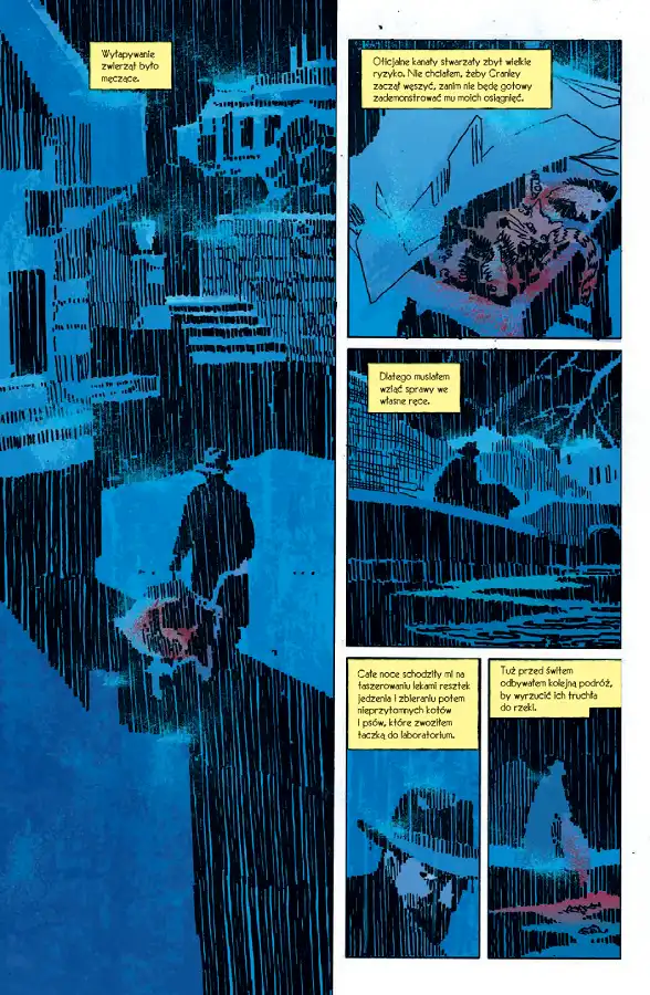 Przykładowa strona z komiksu Niewidzialny człowiek.