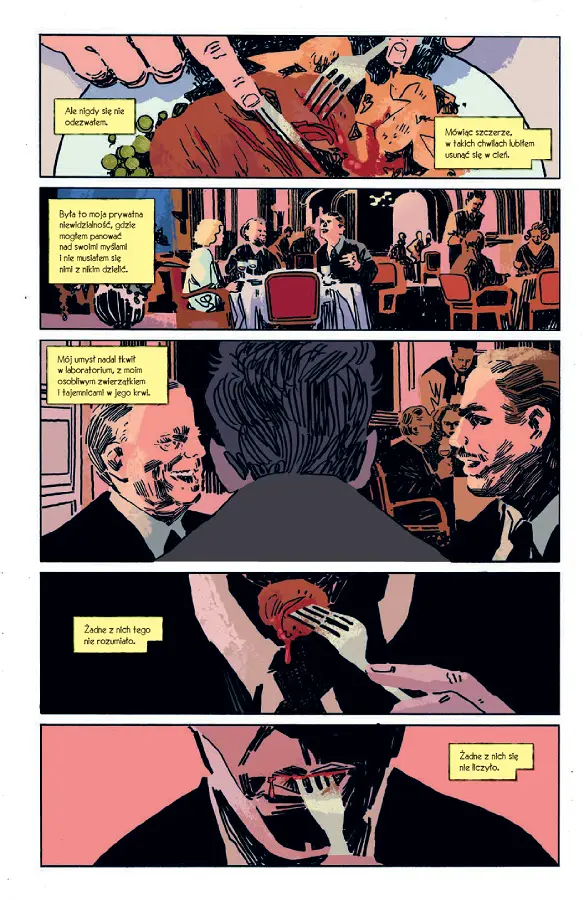 Przykładowa strona z komiksu Niewidzialny człowiek.