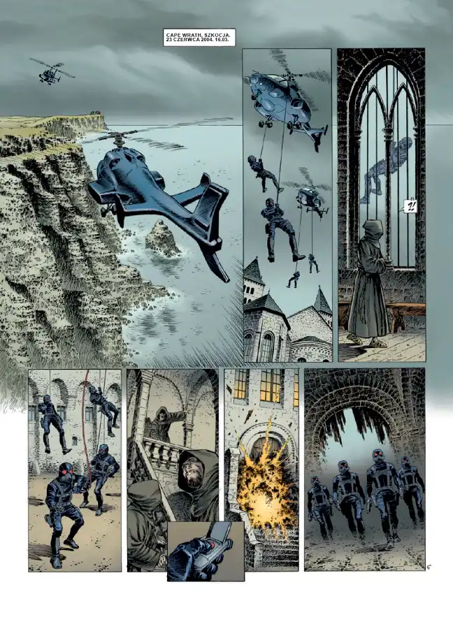 Przykładowa strona z komiksu Pieśń strzyg (księga 2).